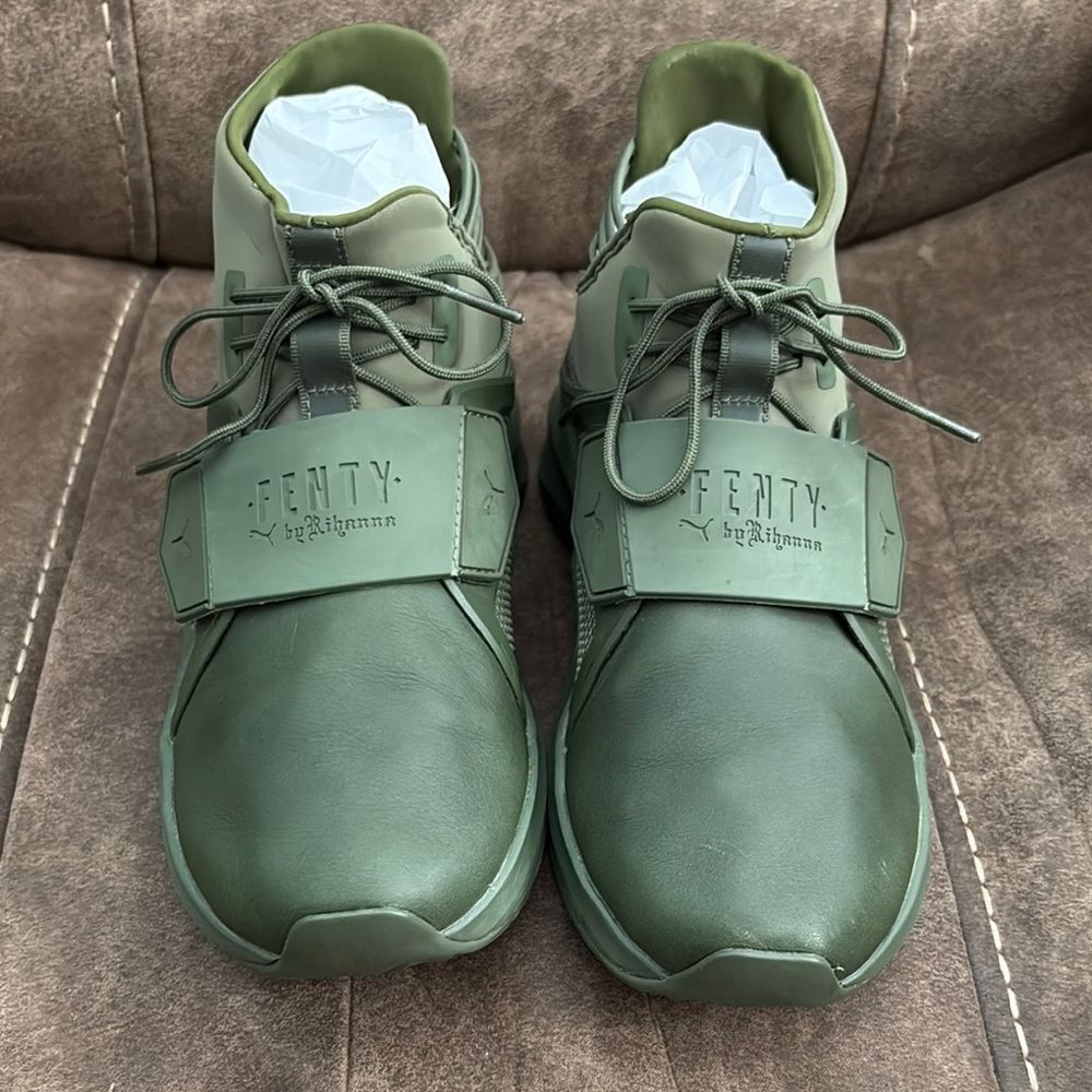 Puma Trainer Hi By Fenty x Rihanna Cypress Green Fashion Sneaker Woman’s Size 7
